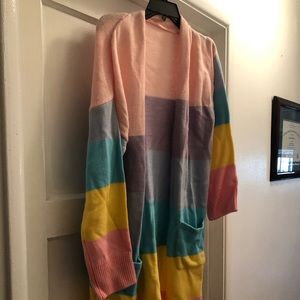 Plus size rainbow cardigan you unique vintage